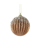 Decoris Foam Bauble with Pearls 8cm - Brandy